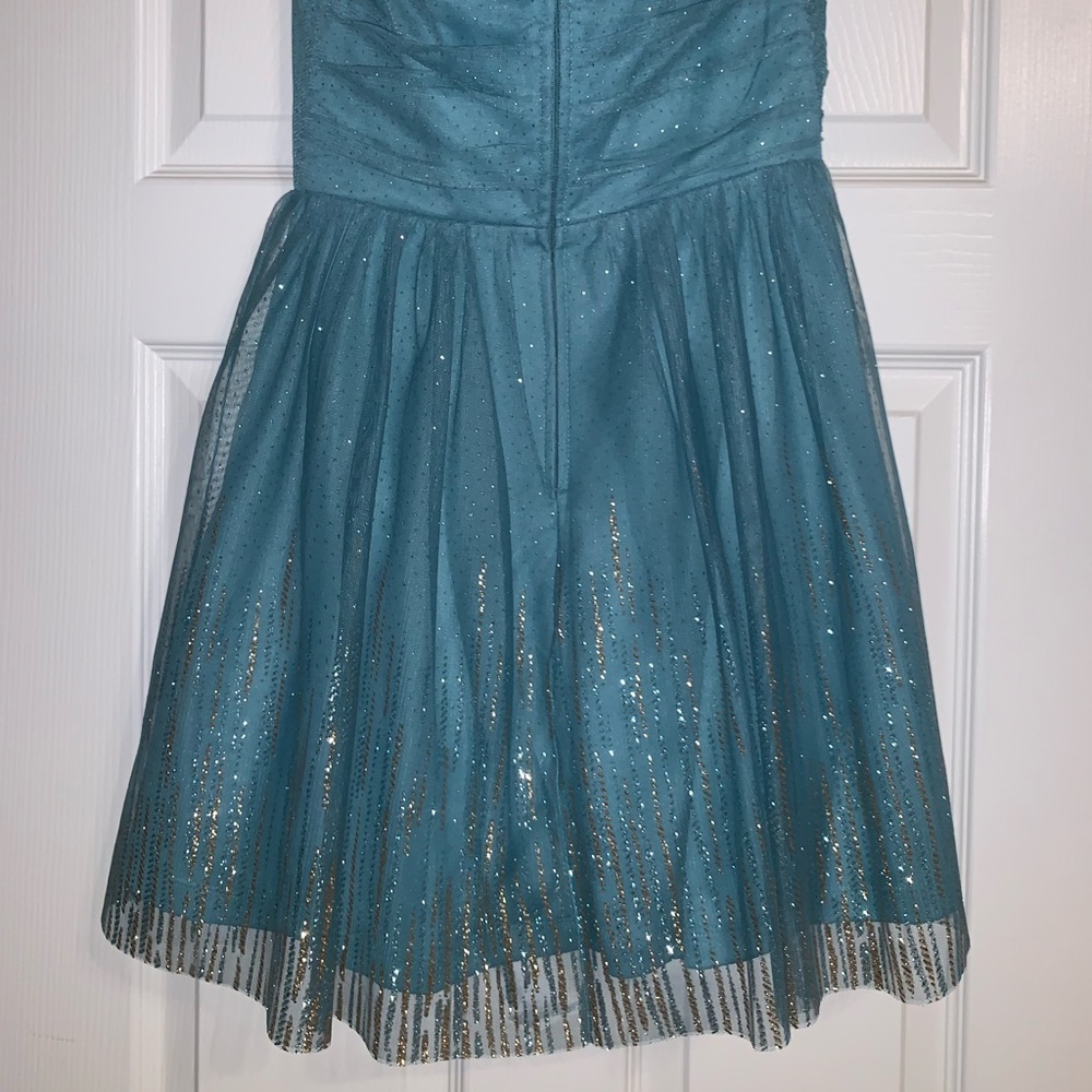 TeeseMe strapless hoco dress w/gold &silver detail